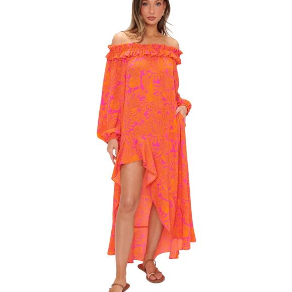 Show Me Your Mumu Bobbi Maxi Dress Orange Pink Dress Plus Size 2X NWOT - Picture 2 of 8